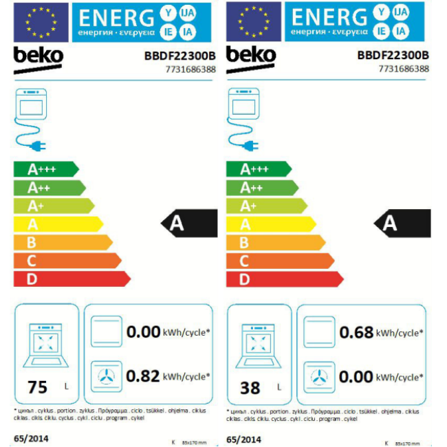 BEKO 90CM BUILT-IN DOUBLE OVEN BLACK BBDF22300B